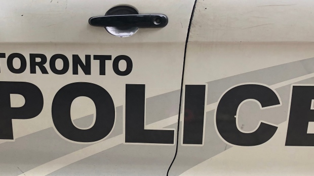 Toronto Police lettering is shown on the side of a police vehicle in Toronto on Wednesday, Aug.2, 2023. THE CANADIAN PRESS/Richard Buchan 