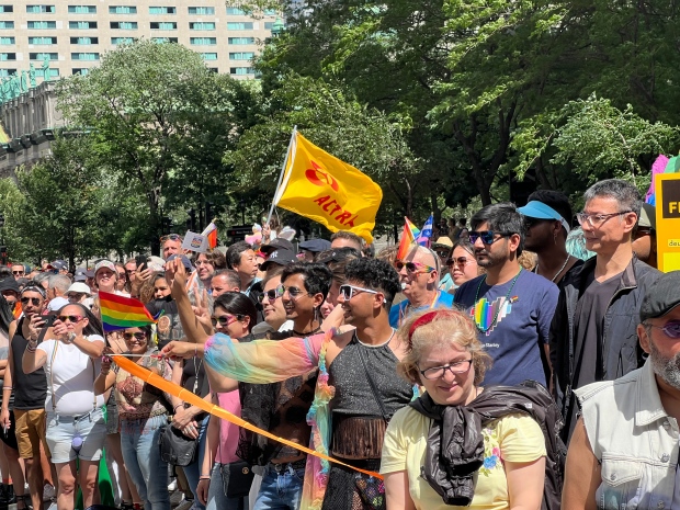 The Pride Parade in Montreal attracted over 15,000 people on Sunday, August 13, 2023. (Daniel J. Rowe/CTV News)