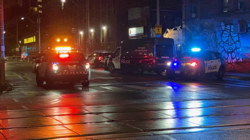 Toronto police are investigating a fatal Aug. 15 collision at the intersection of Queen Street and Sherbourne Street. (Michael Nguyen/CP24).