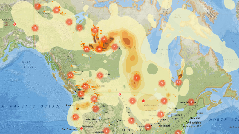 A map from firesmoke.ca is shown.