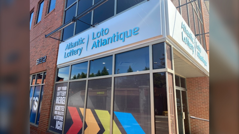 The outside of the Atlantic Lottery Corporation headquarters in Moncton. (CTV/Derek Haggett)