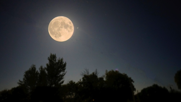 Blue Moon...taken August 30 just before midnight from Douglas. (Gloria Tunn/CTV Viewer)
