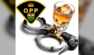 OPP Crest with a beverage, handcuffs and car keys. (Supplied)