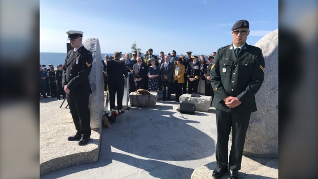 A ceremony was held at the Swissair Flight 111 memorial at Whalesback near Peggy's Cove, N.S. on Sept. 3, 2023 to honour Canada’s contribution to the recovery effort during the 1998 tragedy.