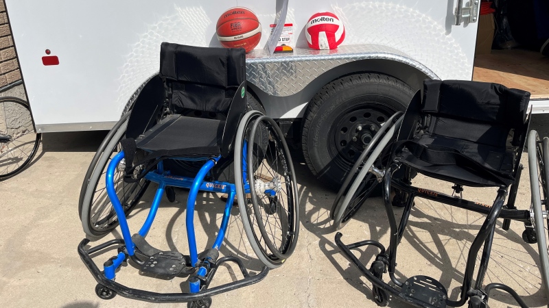 Five sports wheelchairs and other equipment were stolen earlier this week. (Photo courtesy: Regina Police Service) 