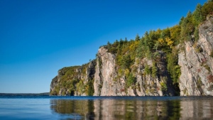 Mazinaw Rock in Bon Echo Provincial Park between Upper Mazinaw Lake. (Ontario Parks)