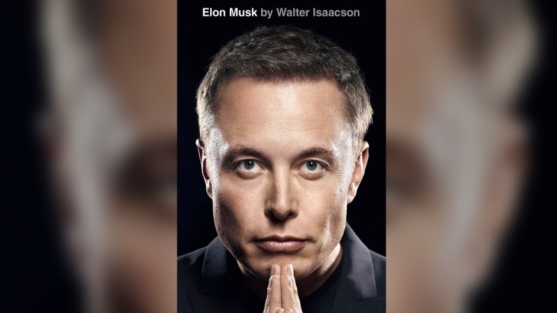 This cover image released by Simon & Schuster shows "Elon Musk" by Walter Isaacson. (Simon & Schuster via AP)