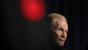 The United States National Aeronautics and Space Administration (NASA) Administrator Bill Nelson attends a media briefing at the Mary W. Jackson NASA Headquarters in Washington, D.C., on Sept. 14, 2023. (Photo by Celal Gunes/Anadolu Agency via Getty Images)
