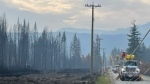 BC Hydro shared this photo on Twitter, showing crews repairing damage from wildfires. 