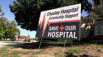 A ‘Save our Hospital’ sign seen on Sept. 15, 2023. Chesley, Ont.’s ER is closed until September 25, raising community concerns about the future of Chesley’s entire hospital. (Scott Miller/CTV News London)