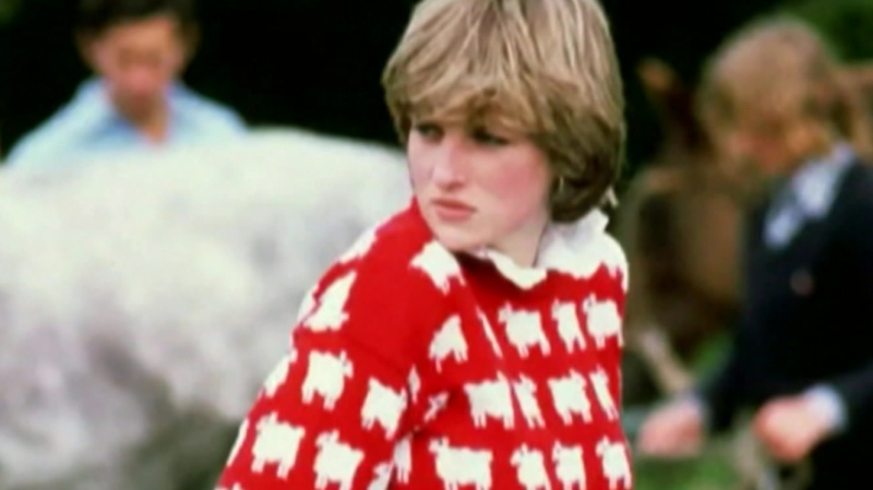 A sweater once worn by Diana, Princess of Wales, i
