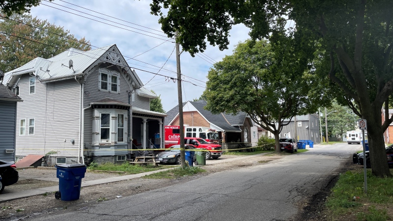 A fatal fire at 24 St. George Street is under investigation in Chatham, Ont. on Wednesday, Sept. 20, 2023. (Travis Fortnum/CTV News Windsor)