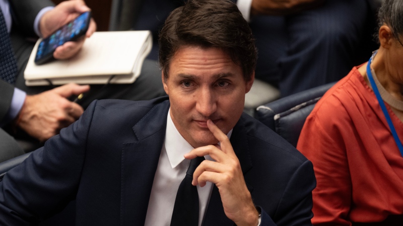 Prime Minister Justin Trudeau listens to a speaker as he participates in the United Nations Secretary General's Climate Ambition Summit at the United Nations, in New York, Wednesday, Sept. 20, 2023. THE CANADIAN PRESS/Adrian Wyld