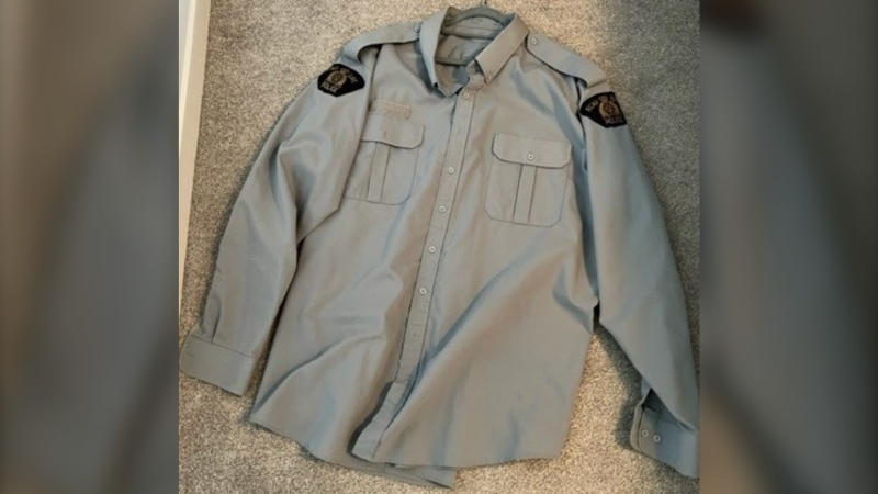 A picture of an RCMP uniform stolen from a northwest Calgary home on Sept. 19, 2023. (Courtesy: Calgary Police Service) 