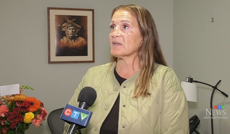 The new chief, Karen Bell, is a bit of a trailblazer in her community. The community’s first female chief comes to the role after six years on council, and more than 30 with the local Anishinabek Police Service, where she was the first female officer in the community. (Photo from video)