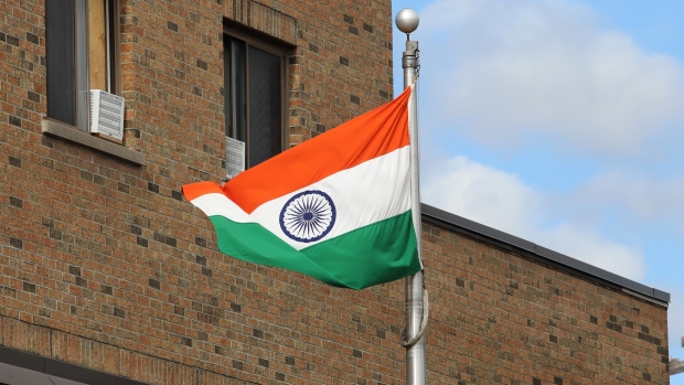 The Indian flag is seen flying at the High Commission of India in Ottawa, Wednesday, Sept. 20, 2023. THE CANADIAN PRESS/Patrick Doyle