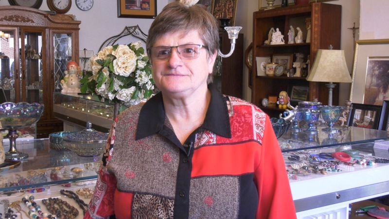 Diane Beck, owner of Diane’s Treasure Shop, in Windsor, Ont. on Thursday, Sept. 21, 2023. (Stefanie Masotti/CTV News Windsor) 