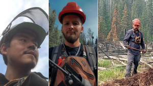 From left, Jaxson Billyboy, Blain Sonnenberg and Kenneth Patrick have been identified as three of the four B.C. wildland firefighters who died in a crash while returning home from a worksite on Tuesday, Sept. 19, 2023. (photos: Facebook)