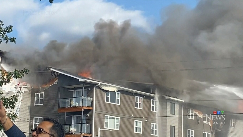 Major fire at apartment in Fredericton
