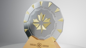A look at the new Canadian Premier League Shield trophy that will be presented to the CPL’s regular-season winner. THE CANADIAN PRESS/HO-CPL, *MANDATORY CREDIT*