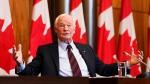 In this file photo David Johnston, former Independent Special Rapporteur on Foreign Interference, presents his first report in Ottawa on Tuesday, May 23, 2023. (THE CANADIAN PRESS/Sean Kilpatrick)