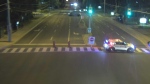 Police block Yonge Street at Royal Orchard Boulevard in Thornhill following a collision. (York Region traffic camera)