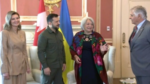 Ukrainian President Volodymyr Zelenskyy meets with Gov. Gen. Mary Simon at Rideau Hall in Ottawa, Friday, Sept. 22, 2023.