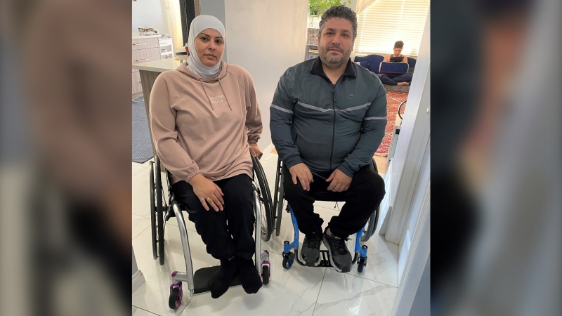 Dima Aldahouk and Ousama Juha both require wheelchairs, as does one of their two children. 
