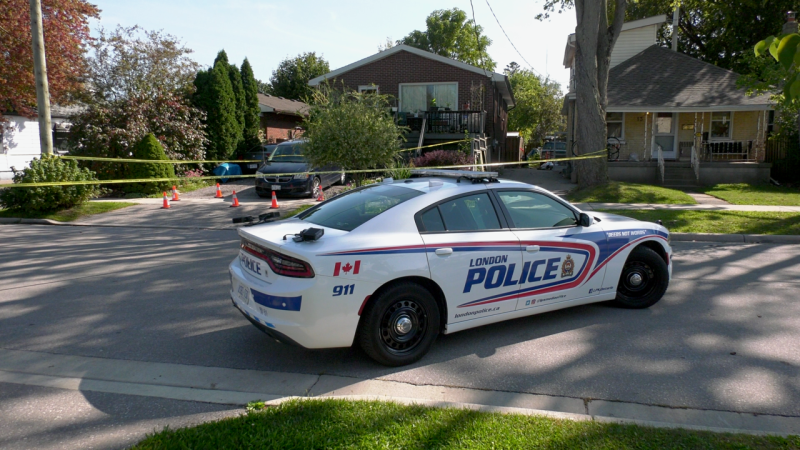 Police responded to an address on Forbes Street on Sept. 22, 2023 for a report of a stabbing. (Gerry Dewan/CTV News London)