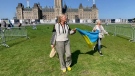 Ukrainian flags were on prominent display in Ottaw