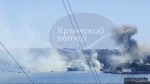 This image taken from UGC video shows smoke rising from the headquarters of Russia’s Black Sea Fleet in Sevastopol, Crimea, Friday Sept. 22, 2023. Ukraine on Saturday morning launched another missile attack on Sevastopol in occupied Crimea, a Russian-installed official said, a day after an attack on the headquarters of Russia's Black Sea Fleet. (Crimean Telegram channel via AP)