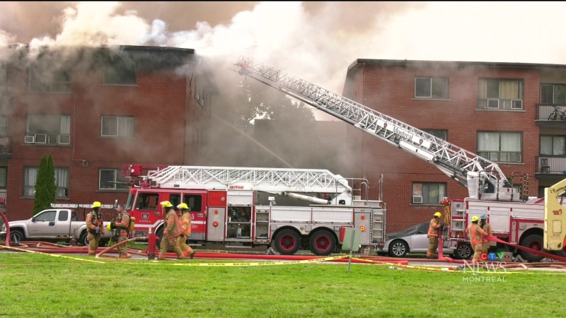 Major apartment fire in Dorval, Que.