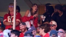 Taylor Swift watches from a suite alongside Travis Kelce's mother, Donna Kelce, left, inside Arrowhead Stadium during the first half of an NFL football game between the Chicago Bears and Kansas City Chiefs Sunday, Sept. 24, 2023, in Kansas City, Mo.