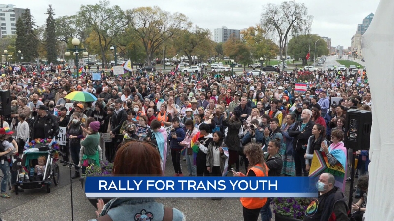 Winnipeggers rally for trans youth