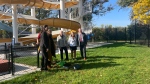 A time capsule was buried on Monday to commemorate the first year of the renewed Wascana Pool. (HalleeMandryk/CTVNews) 