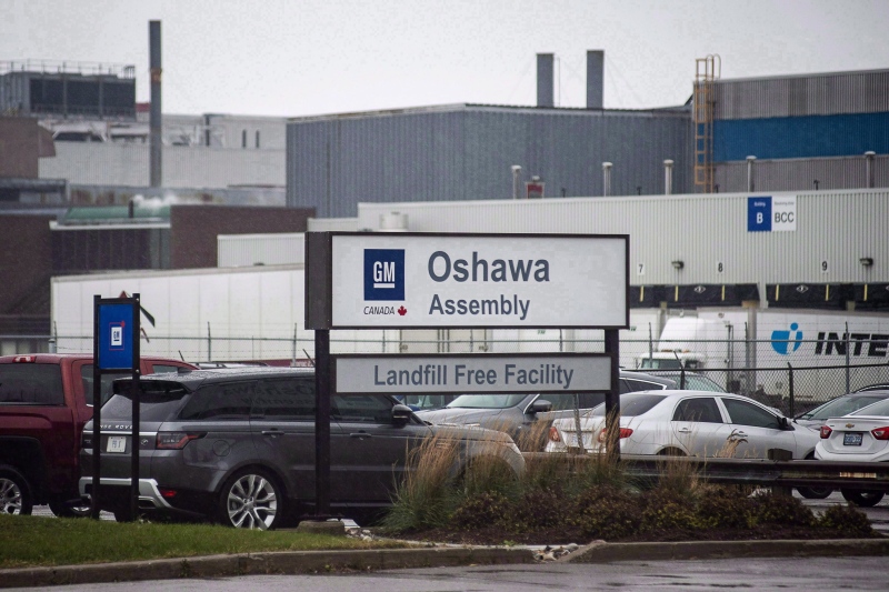 The Oshawa General Motors car assembly plant is shown in Oshawa, Ont., Monday, Nov 26, 2018. THE CANADIAN PRESS/Eduardo Lima