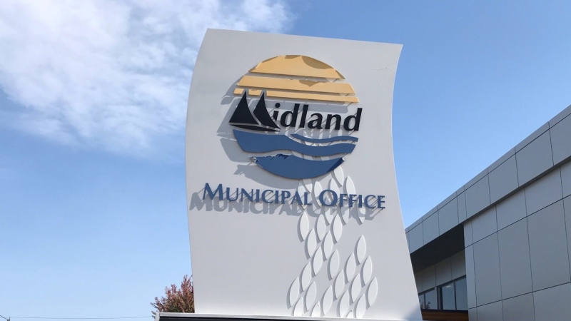 Municipal Office at 575 Dominion Avenue in Midland, Ontario on Monday, September 25, 2023. (CTV News/Christian D'Avino).