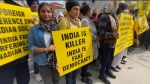 Protests outside High Commission of India