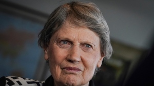 Former New Zealand Prime Minister Helen Clark, a member of Elders, "an independent group of global leaders working for peace, justice, human rights and a sustainable planet" founded by Nelson Mandela in 2007, hold an interview to discuss the group's progress, Wednesday Sept. 20, 2023, in New York. (AP Photo/Bebeto Matthews)