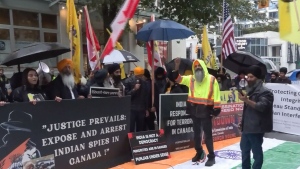 Protesters rallied at Indian consulates across Canada Monday calling for the expulsion of India's high commissioner.