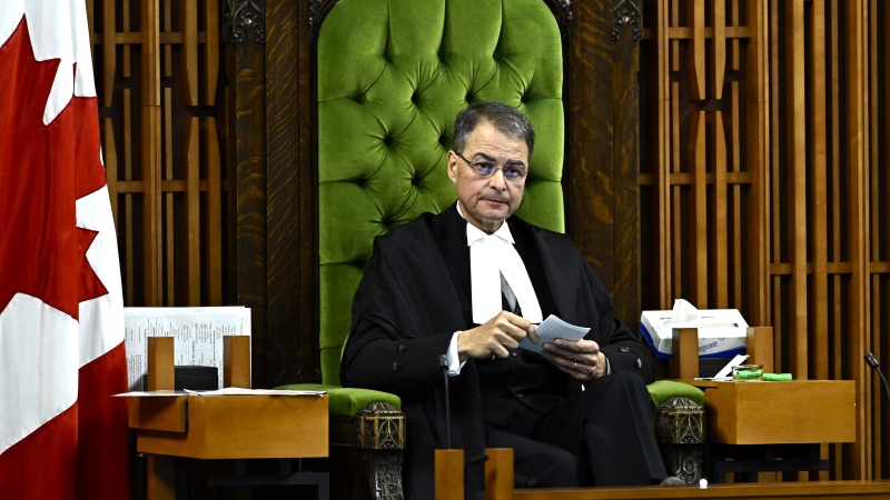 Speaker of the House of Commons Anthony Rota speaks during Question Period in the House of Commons on Parliament Hill in Ottawa on Monday, Sept. 25, 2023. (THE CANADIAN PRESS/Justin Tang)