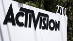 A sign is seen outside the Activision building in Santa Monica, Calif. on Wednesday, June 21, 2023. (AP Photo/Richard Vogel)