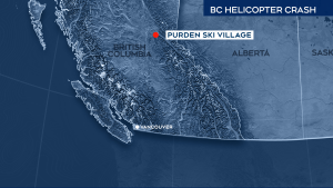 A helicopter has crashed near Prince George, B.C., Tuesday, Sept. 26, 2023.
