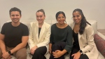 Left to right: AUC team, Adrien Teare, Brynne Stebbings, Wardah Mahmood, and Natisha Thakkar. (Hallee Mandryk / CTV News) 