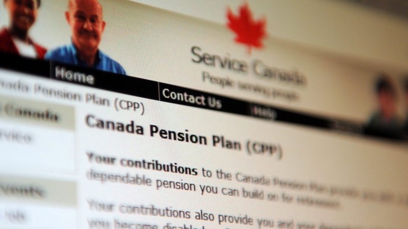 Information regarding the Canadian Pension Plan is displayed of the service Canada website in Ottawa on Tuesday, Jan. 31, 2012. THE CANADIAN PRESS/Sean Kilpatrick