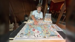 Gord Taylor is pictured with his original board game Knoo in a Sept. 26, 2023 photo. (Source: Jamie Dowsett/CTV News Winnipeg)