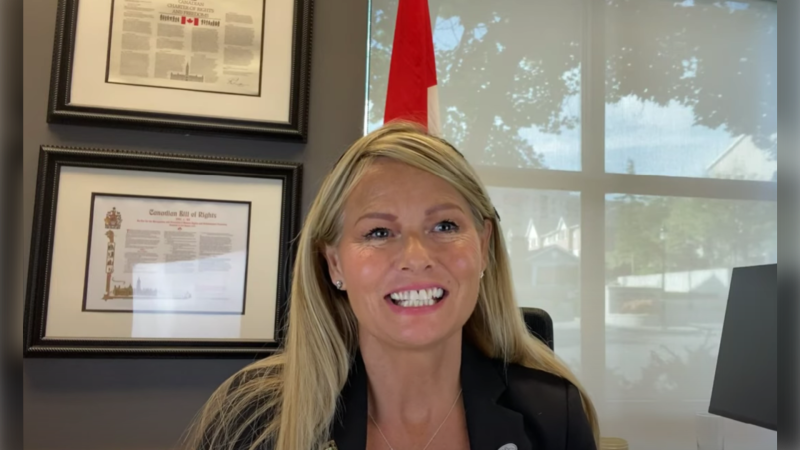 Councillor Lisa Robinson is seen in a screen grab from a video posted to YouTube on Sept. 26, 2023. Handout