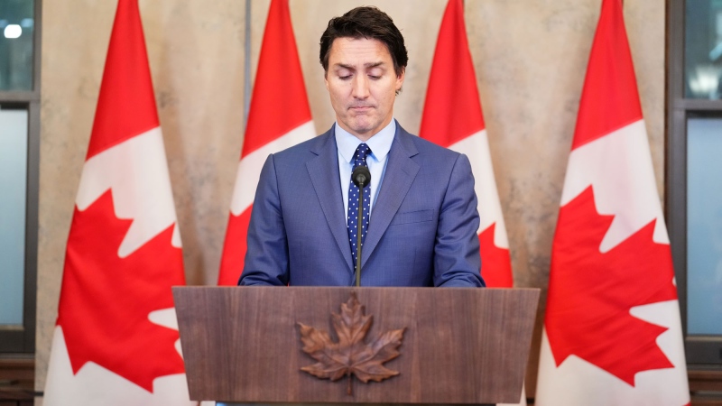 Prime Minister Justin Trudeau apologizes for the events surrounding Ukraine President Volodomyr Zelenskyy's visit at a media availability in Ottawa on Wednesday, Sept. 27, 2023. THE CANADIAN PRESS/Sean Kilpatrick