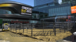 The scene at Ice District's plaza outside Rogers Place on Sept. 27, 2023, as PBR Canada gets set to stage a bull-riding exhibition before an Edmonton Oilers pre-season game. (Darcy Seaton/CTV News Edmonton)