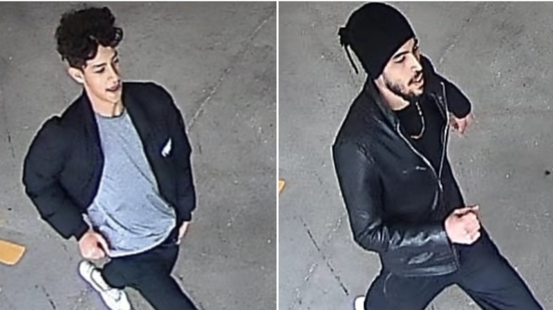 Suspects in a hate-motivated mischief involving a Pride flag in Edmonton on September 20, 2023 in photos provided by Edmonton Police Service.